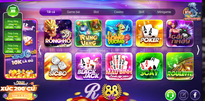 Top những game chơi đặc sắc chỉ có tại 1r88 